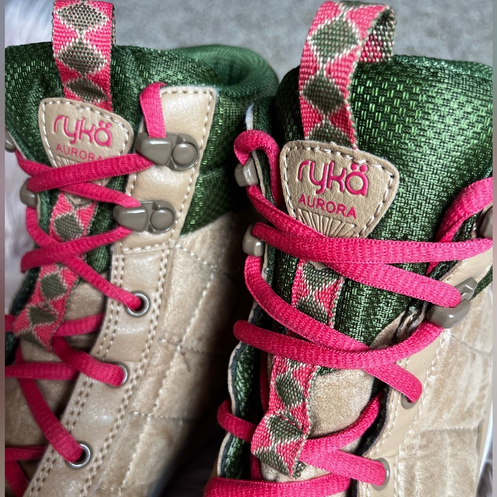 Ryka Aurora Sneakers - Beige, Green, Pink